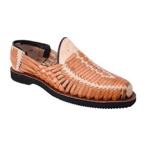 Men's Handmade Quality Leather Mexican Slip-On Huarache Closed-Toe Sandals 1418
